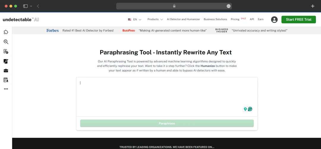 Undetectable AI paraphrasing tool