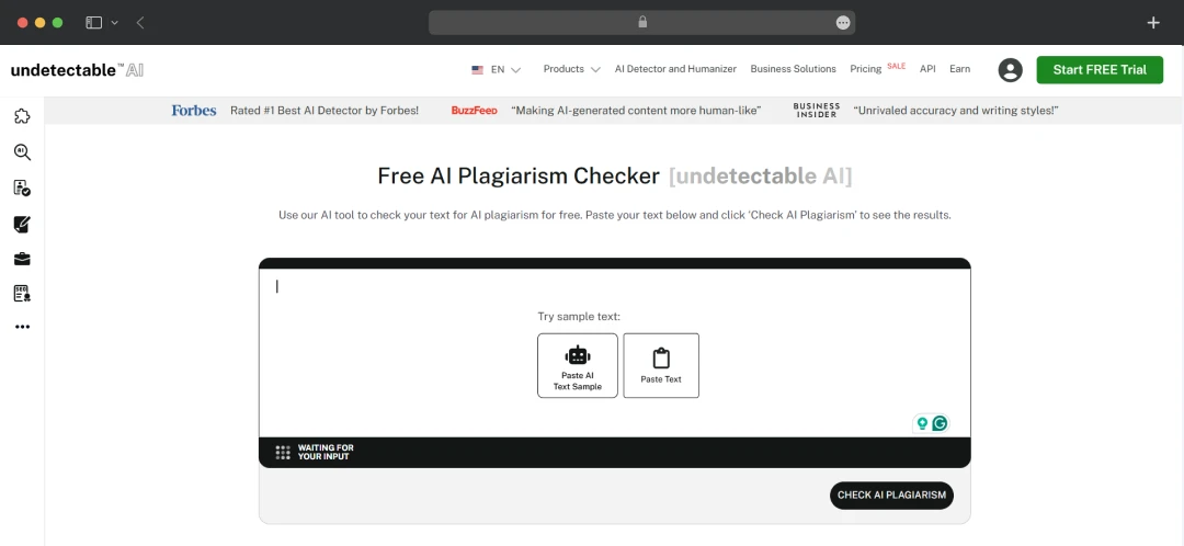 Undetectable AI plagiarism checker