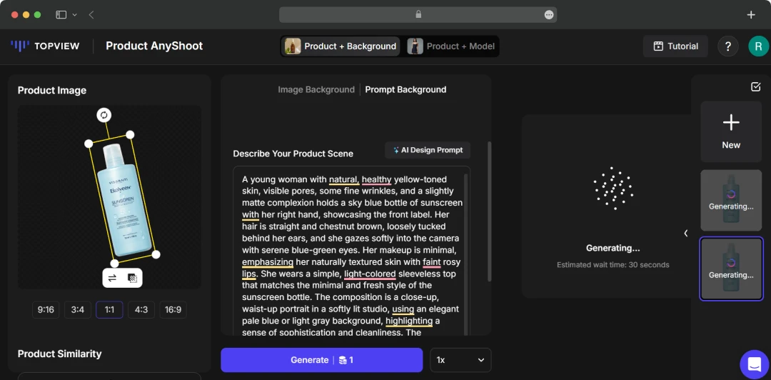 TopView AI product shoot