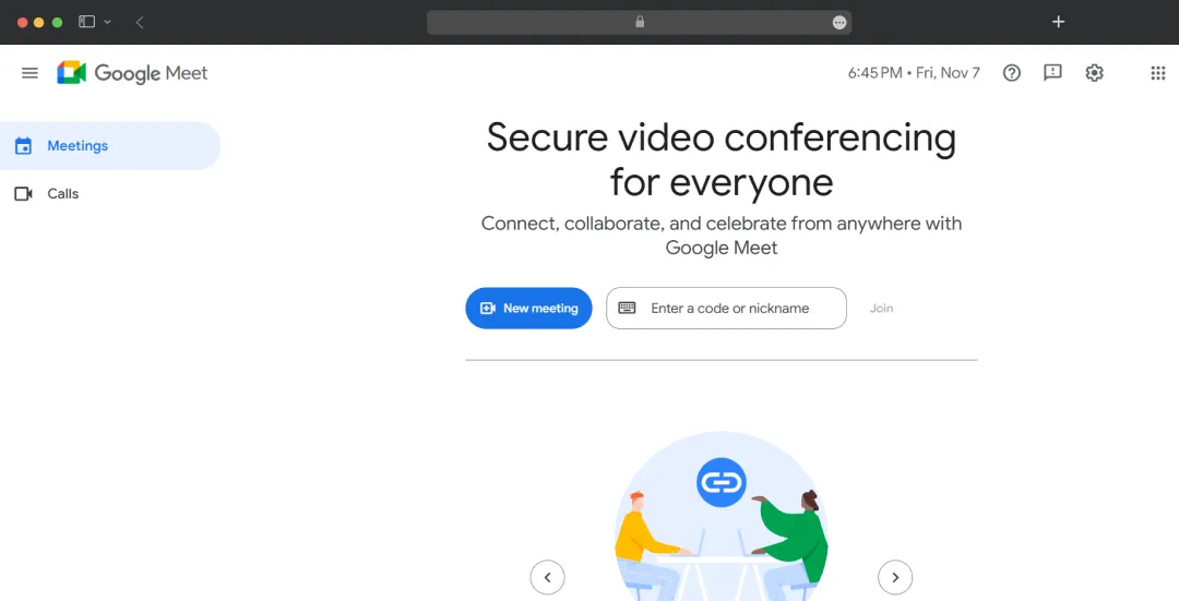 Google Meet dashboard