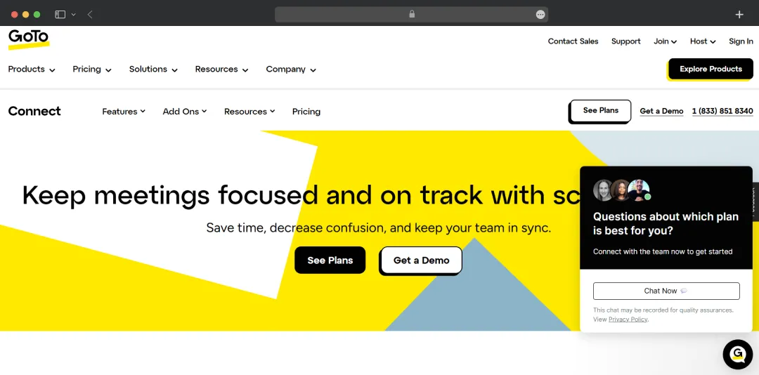 GoTo Meeting dashboard
