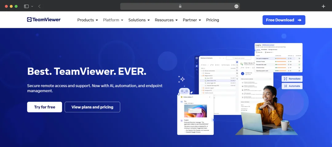 TeamViewer dashboard