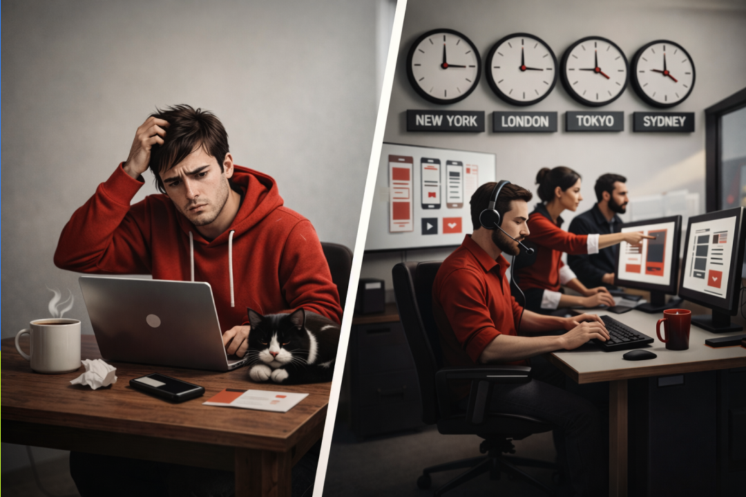 Clear Distinction between how a freelancer works, and a how a firm does!