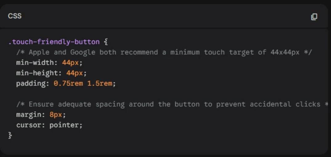 Touch-Optimized Ergonomics