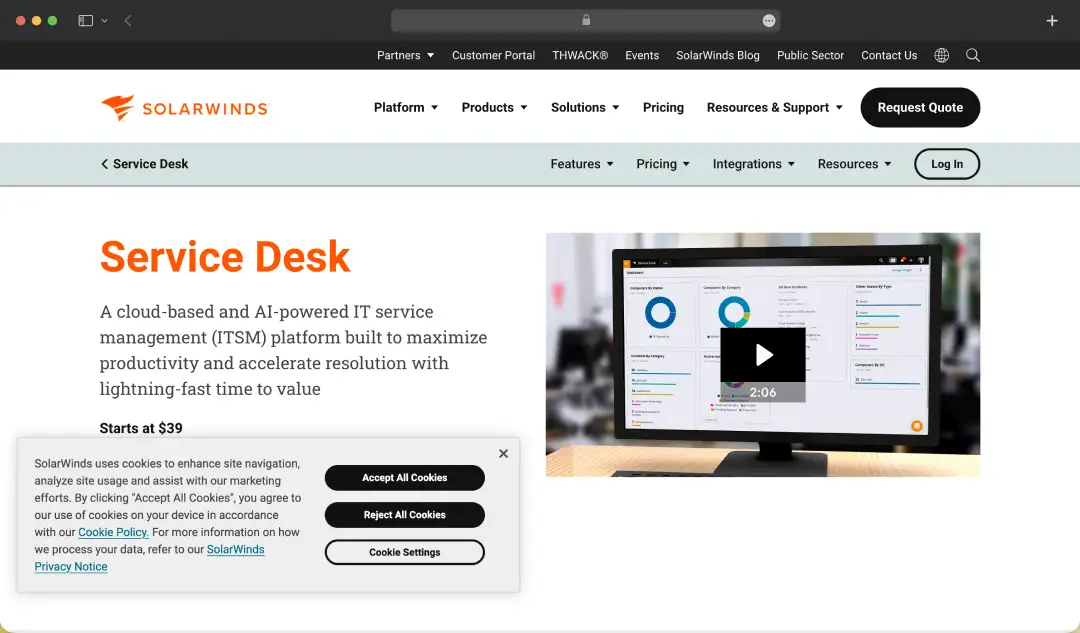 SolarWinds Service Desk
