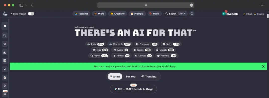 Massive, Curated Tool Database
