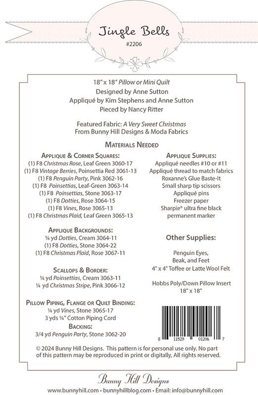 Jingle Bells G BHD 2206 Bunny Hill Desig#1 at Moda Fabrics + Supplies