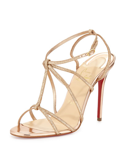 Cataclou leather sandal Christian Louboutin Gold size 39.5 EU in Leather -  34462944