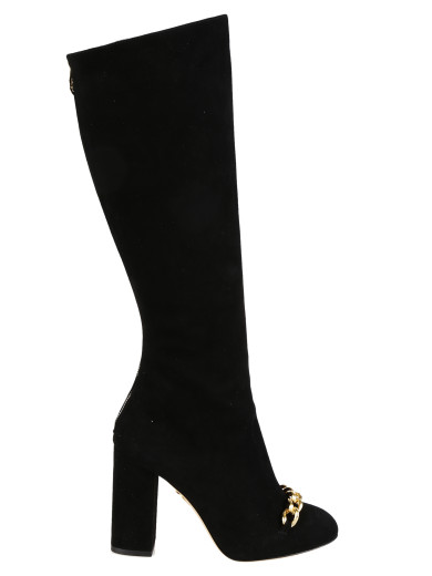 CHARLOTTE OLYMPIA High Boots Charlotte Olympia Black Suede Gold Chain