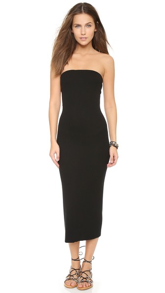 ENZA COSTA STRAPLESS RIB DRESS
