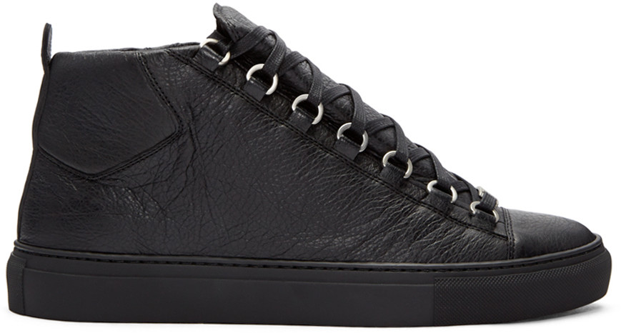 balenciaga arena high sneakers black
