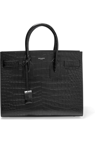 SAINT LAURENT Sac De Jour small croc-effect leather tote