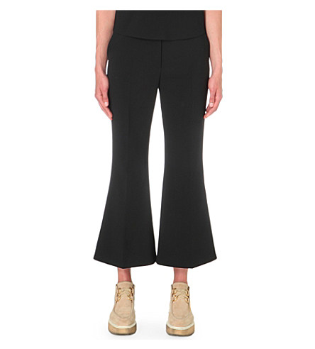 STELLA MCCARTNEY Cropped flared stretch-wool trousers