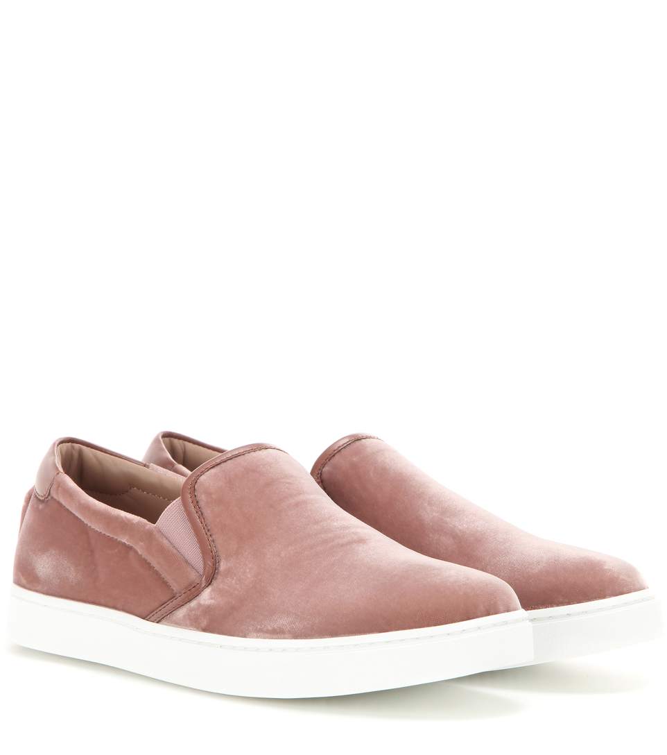 GIANVITO ROSSI Venice velvet slip-on sneakers