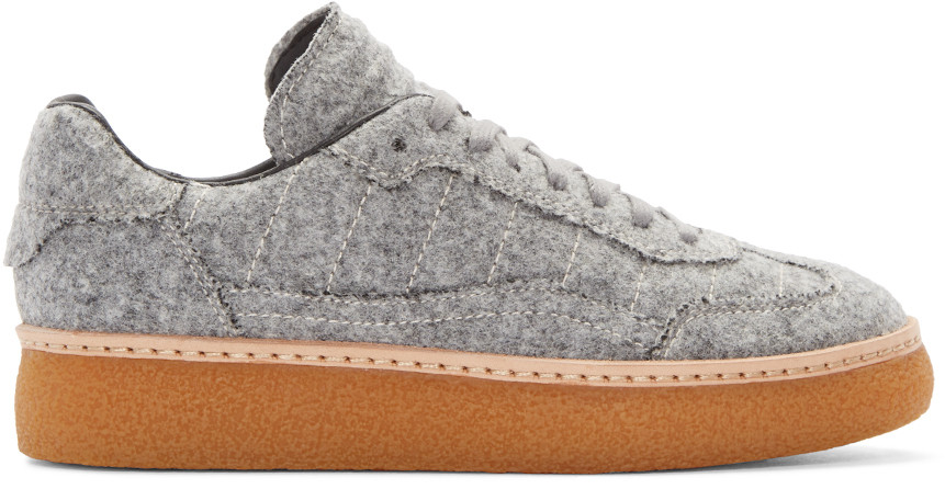 ALEXANDER WANG ALEXANDER WANG GREY FELTED EDEN SNEAKERS