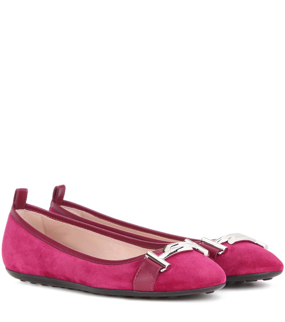 TOD'S Double T suede ballerinas