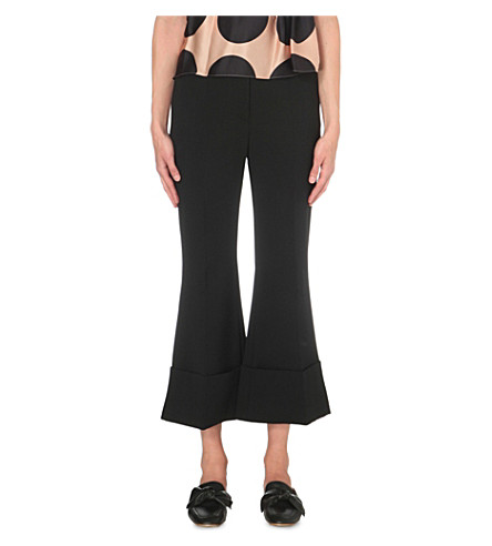 STELLA MCCARTNEY Cropped flared stretch-wool trousers