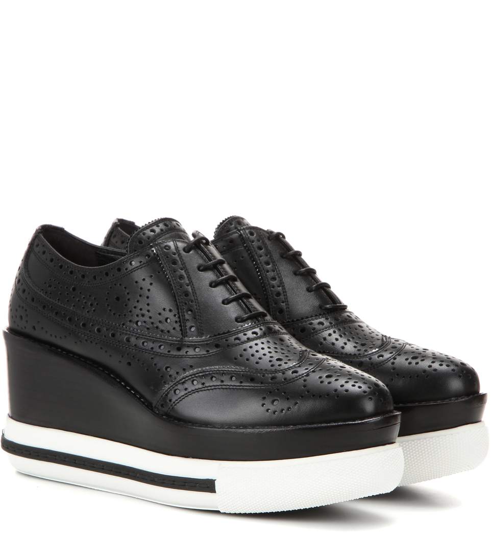 leather platform brogues