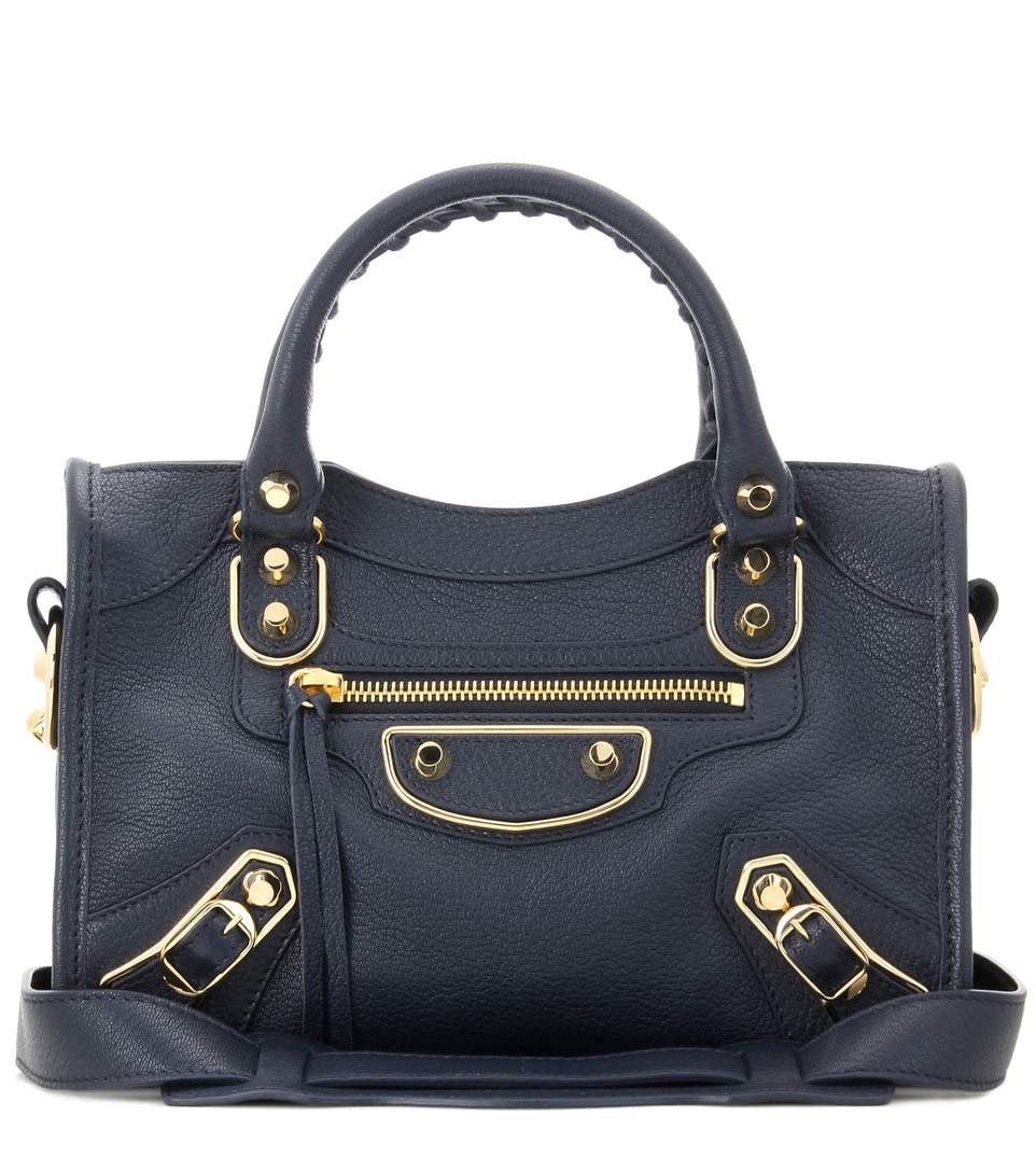 BALENCIAGA CLASSIC METALLIC EDGE CITY LEATHER TOTE