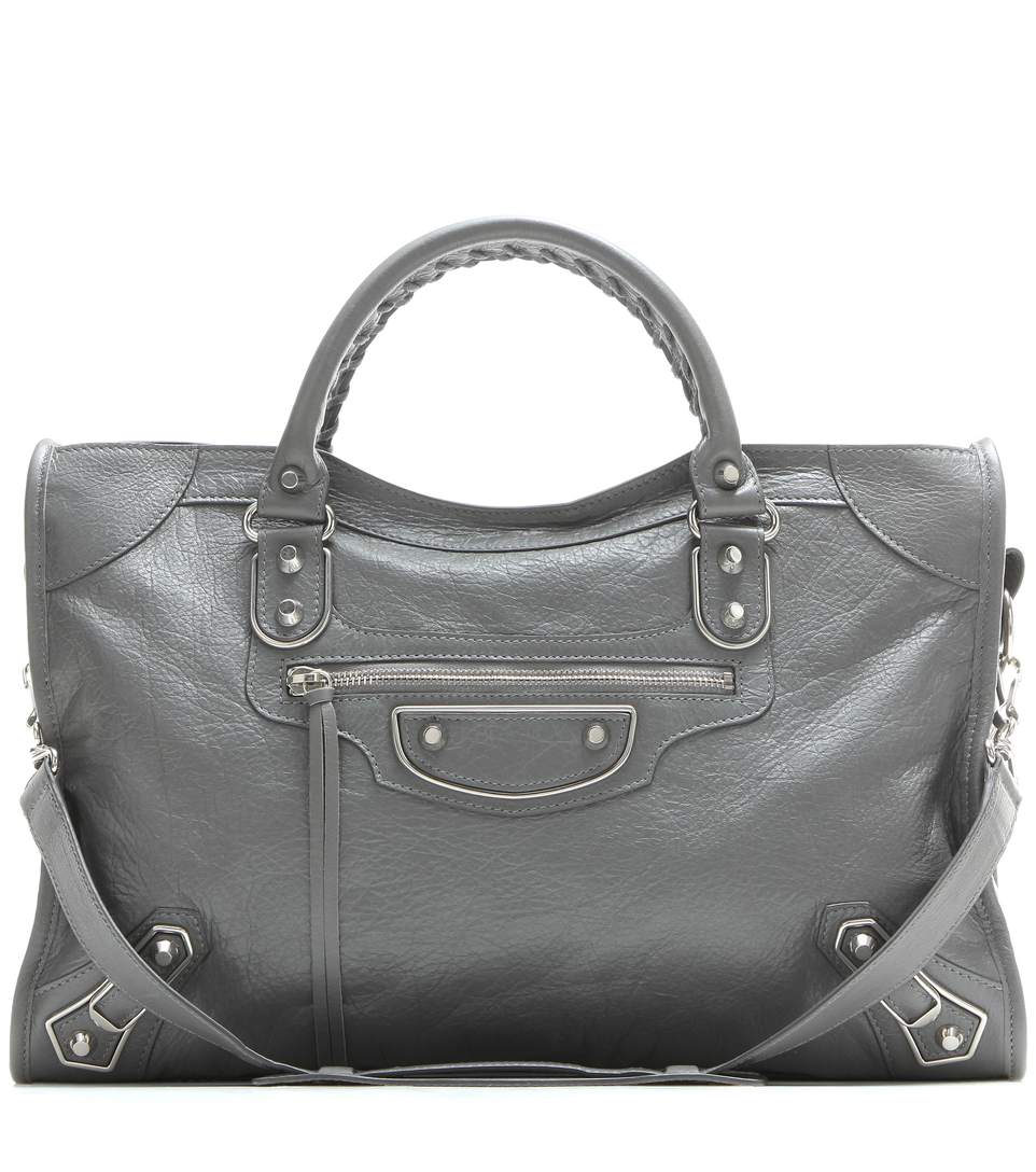 BALENCIAGA Classic Metallic Edge City leather tote