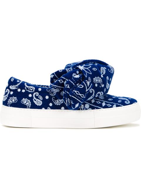 JOSHUA SANDERS JOSHUA SANDERS JACQUARD BOW DETAIL SNEAKERS - BLUE