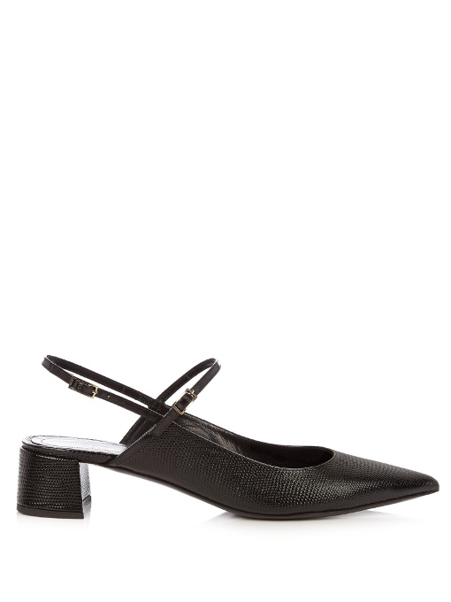 ERDEM Aerin ReptileEffect Leather Pumps in Black ModeSens