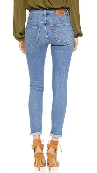 Levi's 721 High Rise Distressed Skinny Jeans In Rugged Indigo