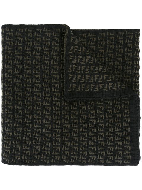 FENDI FENDI FF LOGO SCARF - BLACK