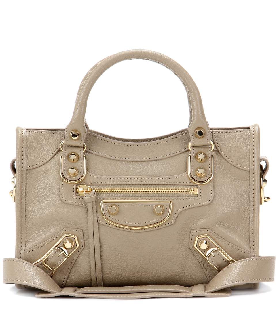BALENCIAGA CLASSIC METALLIC EDGE MINI CITY LEATHER TOTE