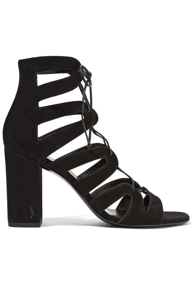 SAINT LAURENT Babies lace-up leather sandals