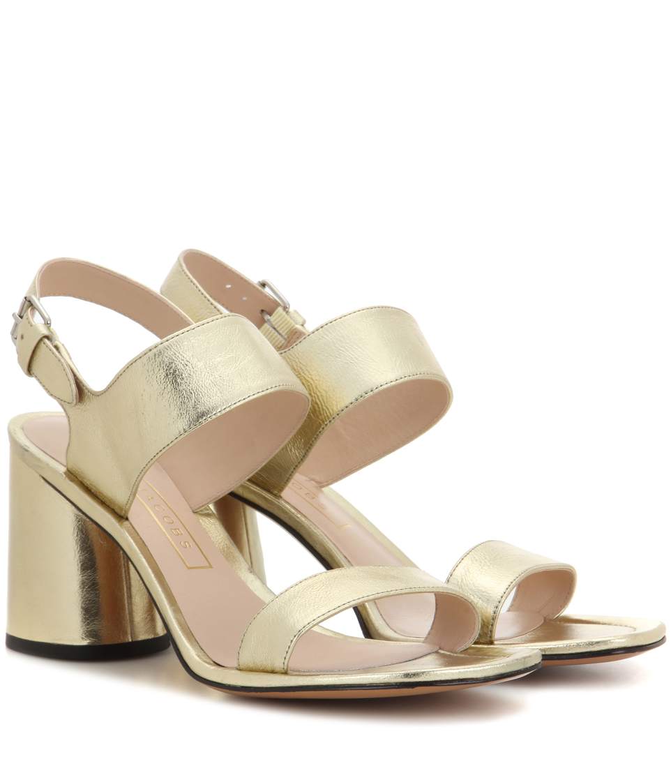 MARC JACOBS Emilie Block Heel Sandal (Women), Gold ModeSens