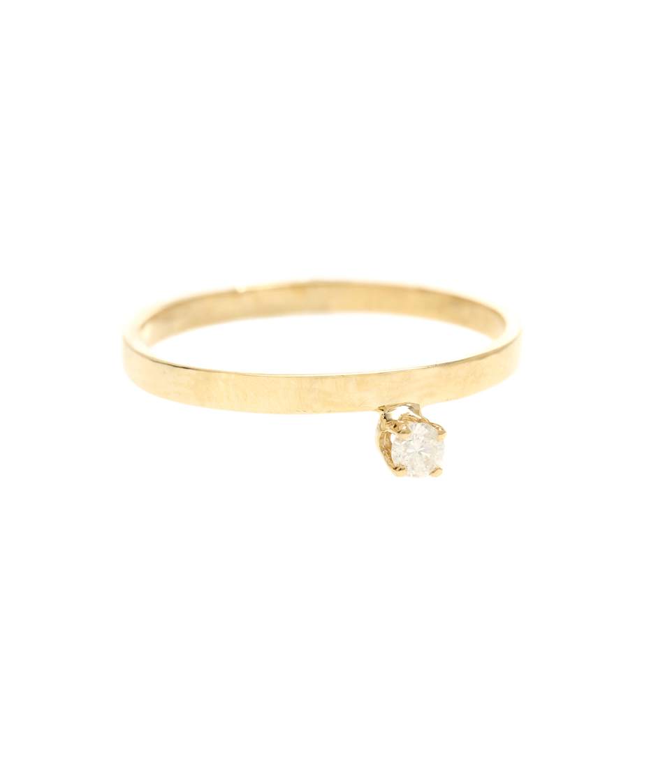 LOREN STEWART Floating Diamond 14kt gold ring