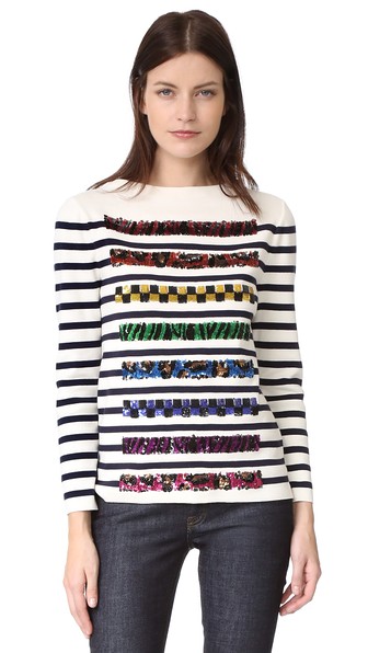 MARC JACOBS Long Sleeve Boat Neck Sweater