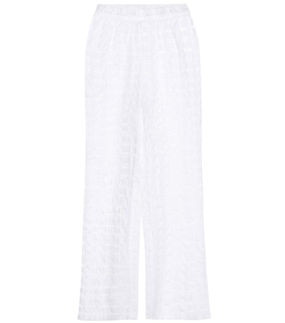 PRISM ATHÉNS CHECK ORGANZA COTTON-BLEND TROUSERS