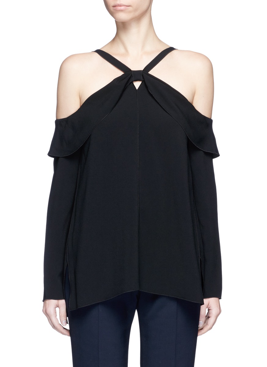 PROENZA SCHOULER Off-shoulder satin back crepe blouse