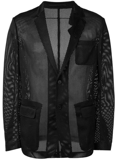 GIVENCHY GIVENCHY MESH EFFECT BLAZER - BLACK