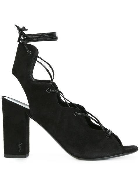 SAINT LAURENT Babies 90 lace-up cage sandals