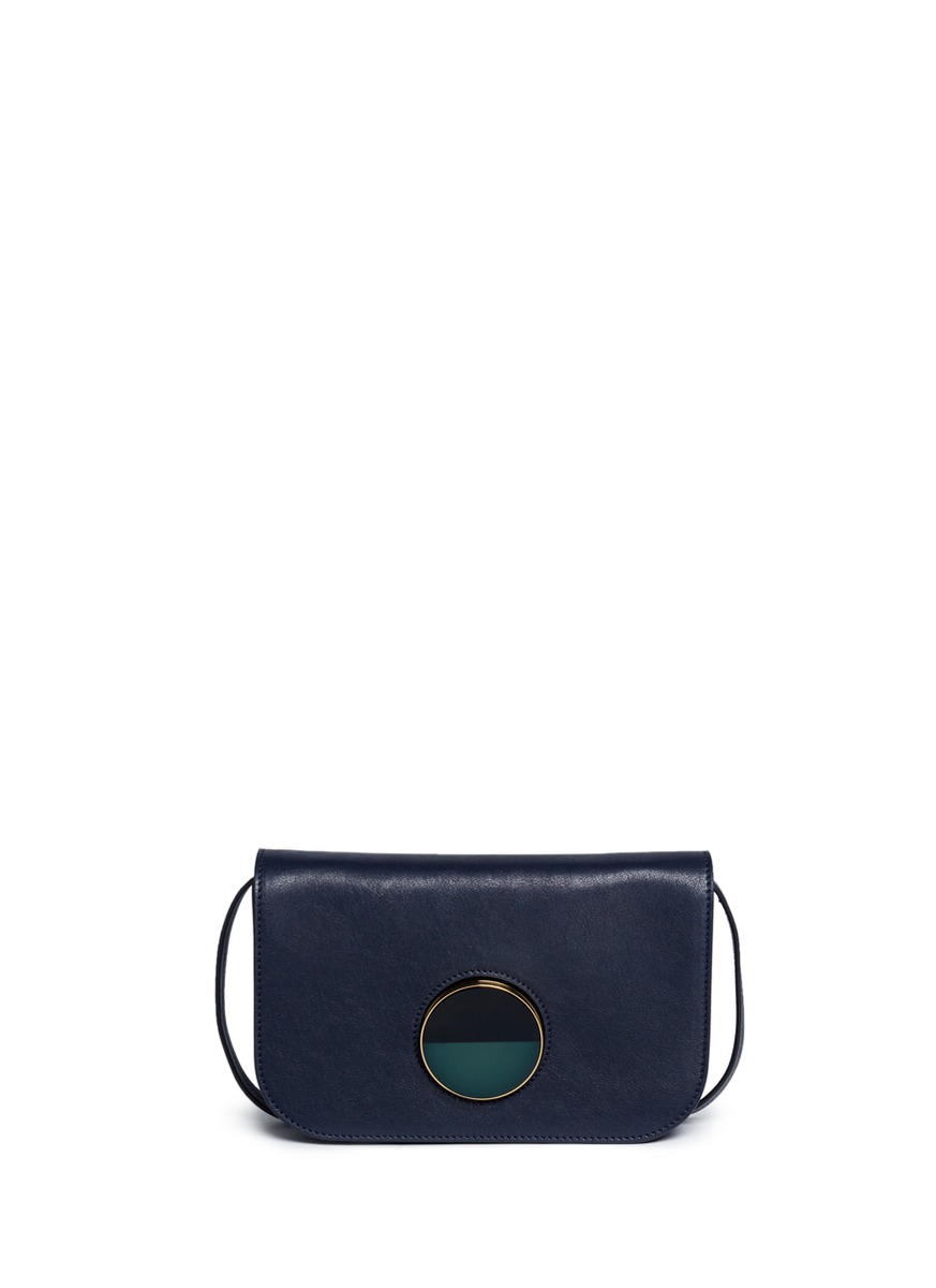 MARNI 'Pois' small resin slide lock leather crossbody bag