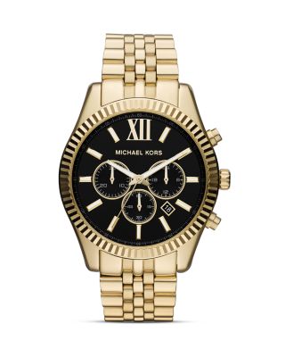 MICHAEL KORS Men's Gold Tone Lexington Chronograph Watch, 45mm