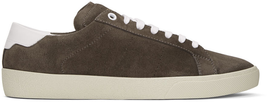 SAINT LAURENT Brown Suede SL/06 Court Classic Sneakers