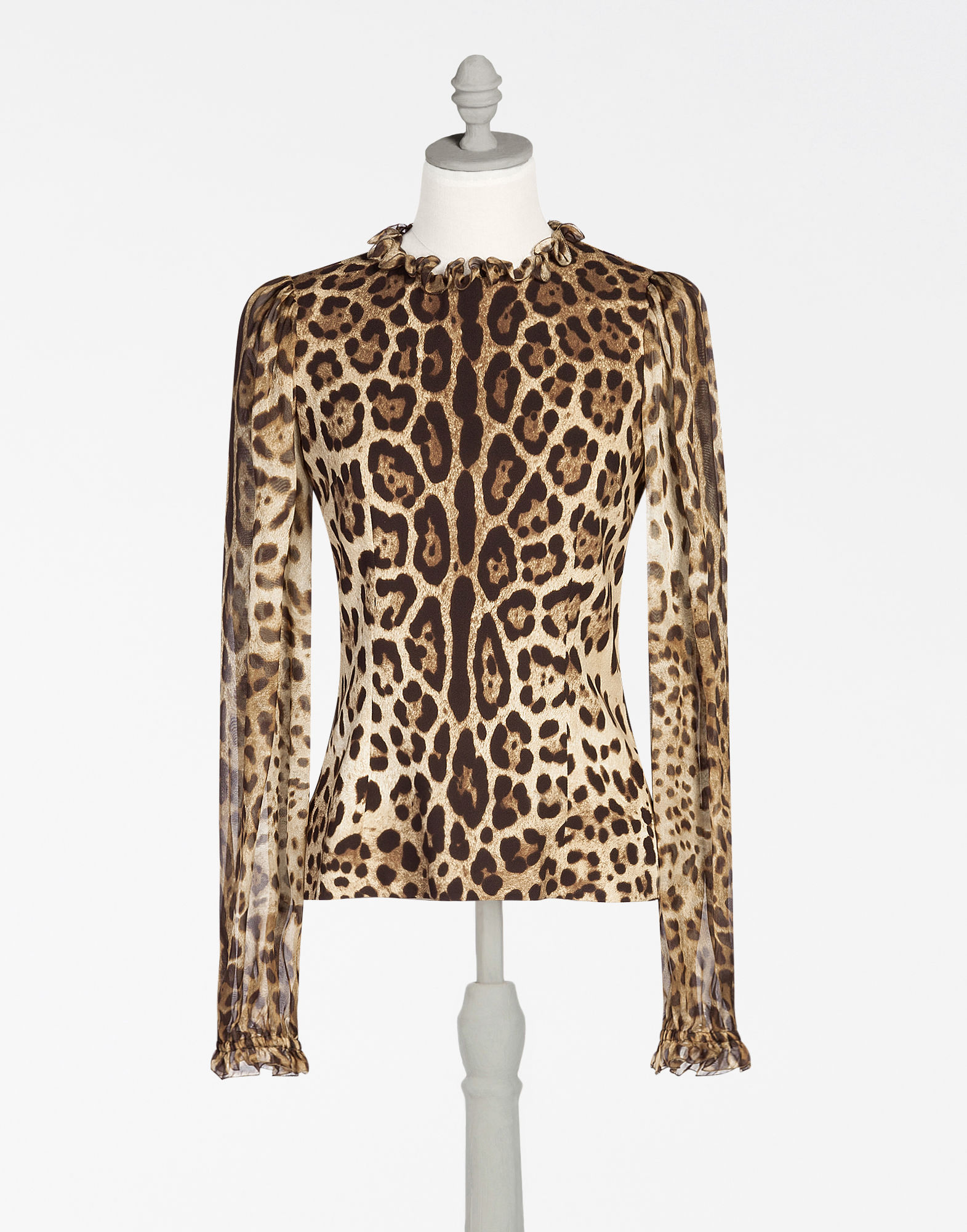 leopard sheer blouse