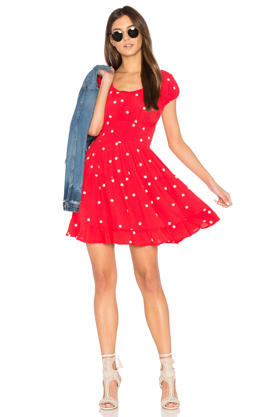 FOR LOVE & LEMONS CHIQUITA TIERED MINI DRESS