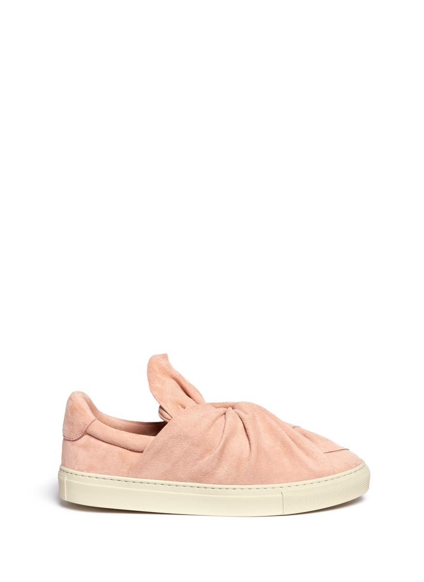 PORTS 1961 Twist bow suede slip-on sneakers