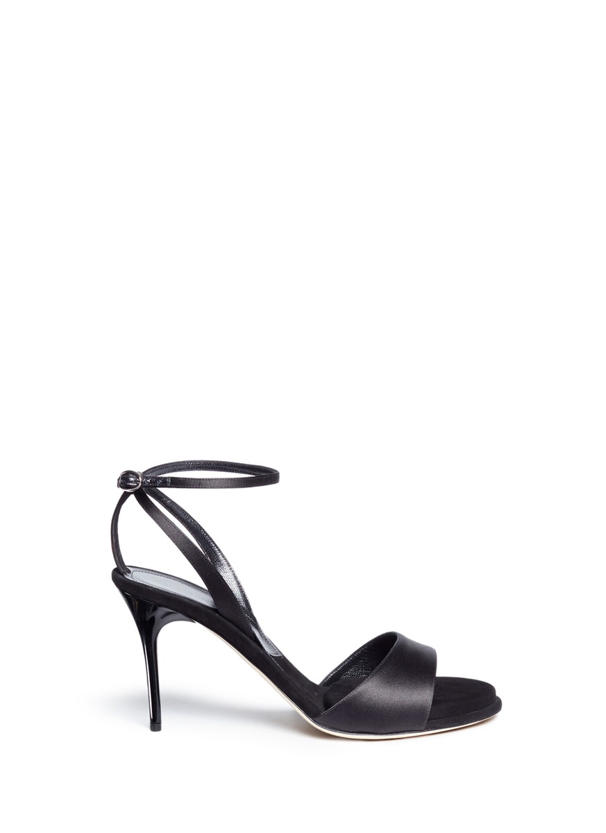 PAUL ANDREW 'Clara' acetate heel satin strap sandals