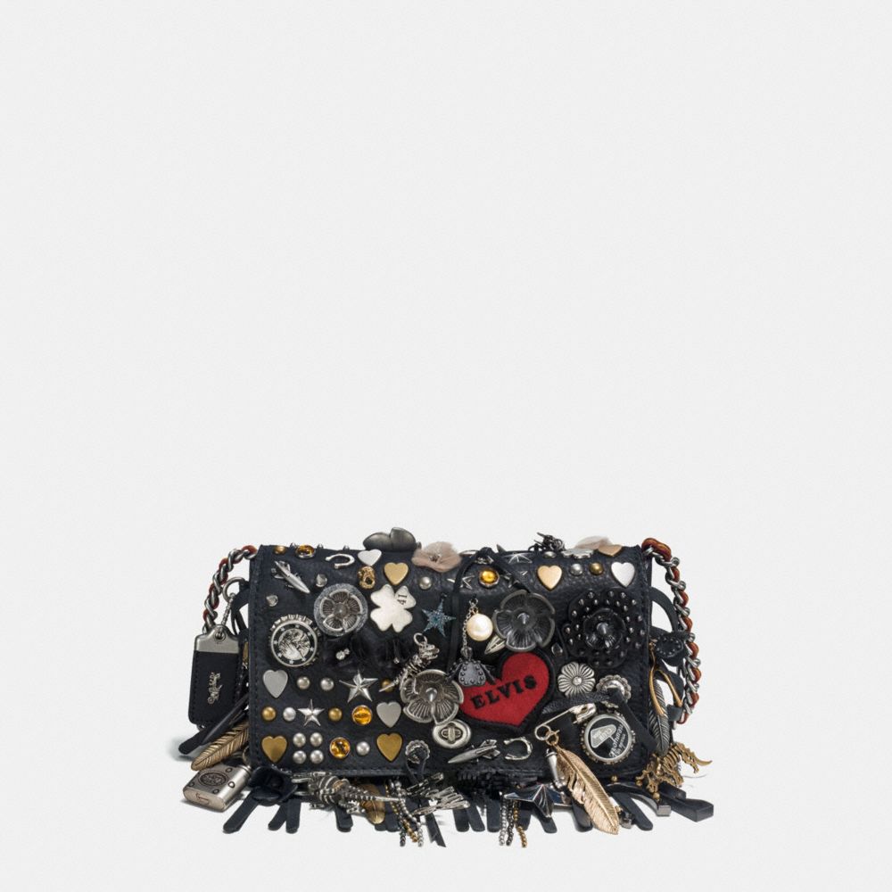 COACH DINKY IN PEBBLE LEATHER WITH SOUVENIR CHARMS