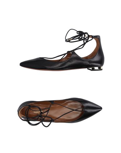 GUCCI AQUAZZURA WOMAN BALLET FLATS BLACK SIZE 7 SOFT LEATHER