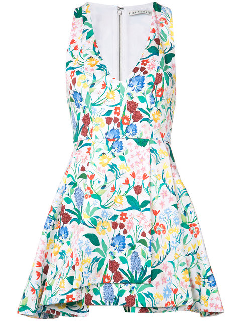 ALICE AND OLIVIA floral print draped dress