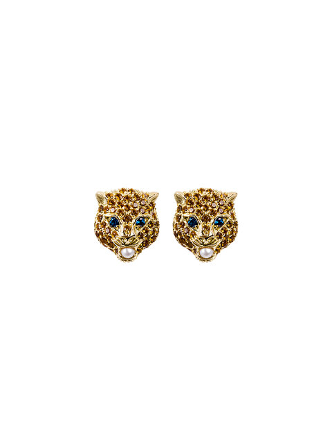 GUCCI GUCCI 18KT CAT LE MARCHÉ DES MERVEILLES EARRINGS - METALLIC