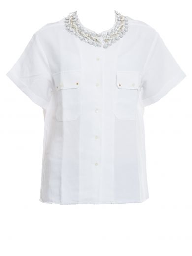 white shirt with embellished collar