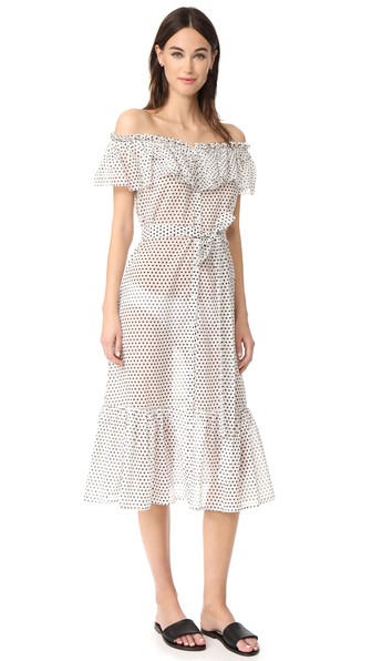 LISA MARIE FERNANDEZ MIRA BUTTON DOWN SHEER DRESS
